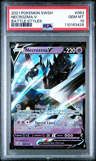 2021 Pokemon Sword & Shield Battle Styles 063 Necrozma V PSA
