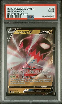 2022 Pokemon Sword & Shield Silver Tempest 135 Regidrago V PSA 9