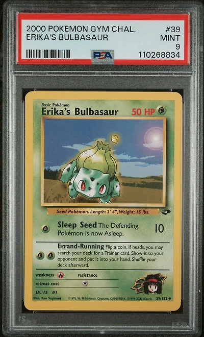 2000 Pokemon Gym Challenge 39 Erika's Bulbasaur PSA