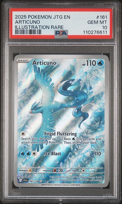 2025 Pokemon Jtg En-journey Together 161 Articuno Illustration Rare PSA