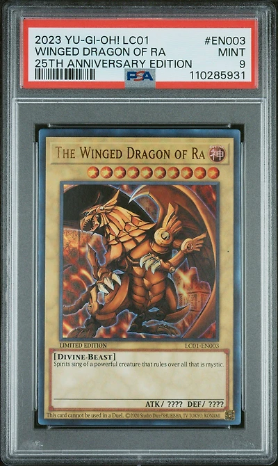 2023 Yu-gi-oh! Lc01-legendary Collection: 25th Anniversary Edition En003 The Winged Dragon Of Ra PSA