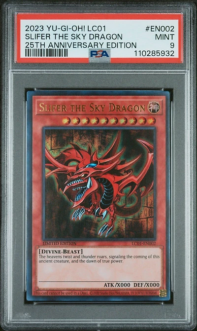 2023 Yu-gi-oh! Lc01-legendary Collection: 25th Anniversary Edition En002 Slifer The Sky Dragon PSA