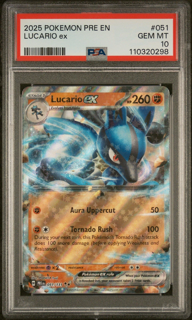 2025 Pokemon Pre En-prismatic Evolutions 051 Lucario Ex PSA