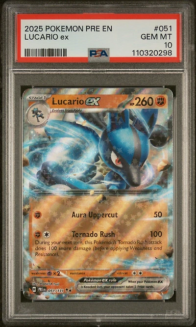 2025 Pokemon Pre En-prismatic Evolutions 051 Lucario Ex PSA