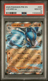 2025 Pokemon Pre En-prismatic Evolutions 051 Lucario Ex PSA