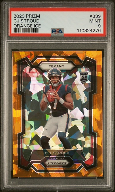 2023 Panini Prizm 339 Cj Stroud Orange Ice PSA 9