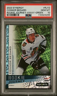 2023 Upper Deck Synergy Rookie Journey Rj12 Connor Bedard Away-green PSA 10