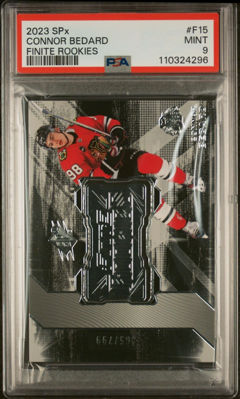 2023 Spx Finite Rookies F15 Connor Bedard PSA 9