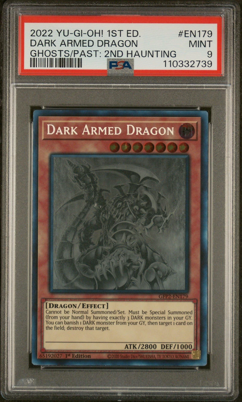 2022 Yu-gi-oh! Gfp2-ghosts From The Past: The 2nd Haunting En179 Dark Armed Dragon 1st Edition PSA 9