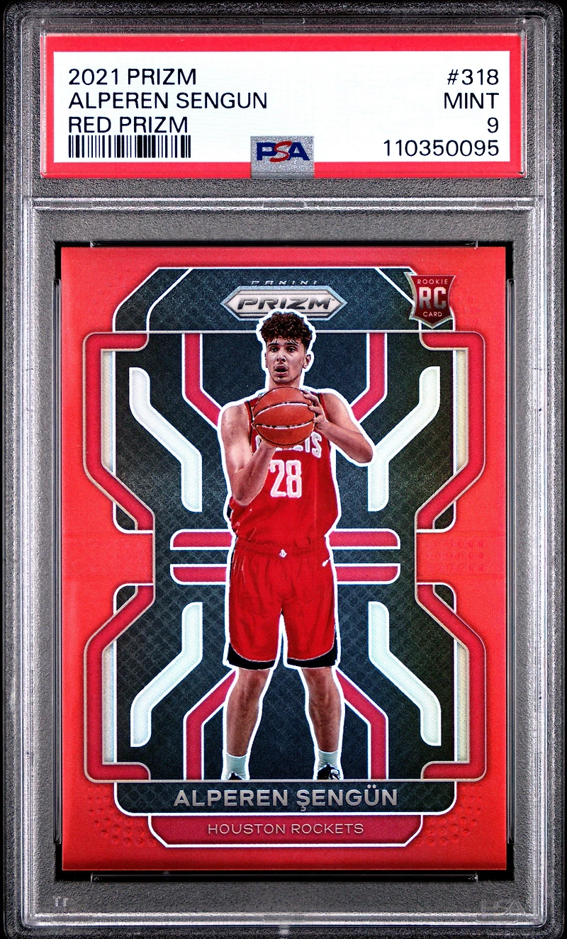 2021 Panini Prizm 318 Alperen Sengun Red Prizm PSA 9