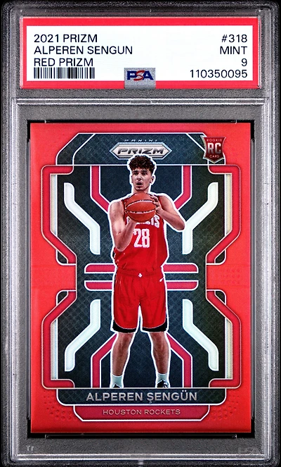 2021 Panini Prizm 318 Alperen Sengun Red Prizm PSA 9