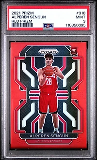 2021 Panini Prizm 318 Alperen Sengun Red Prizm PSA 9