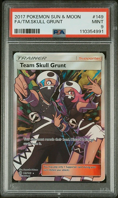 2017 Pokemon Sun & Moon 149 Full Art/team Skull Grunt PSA