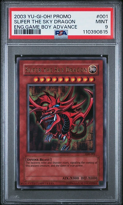2003 Yu-gi-oh! Promo 001 Slifer The Sky Dragon English Game Boy Advance PSA