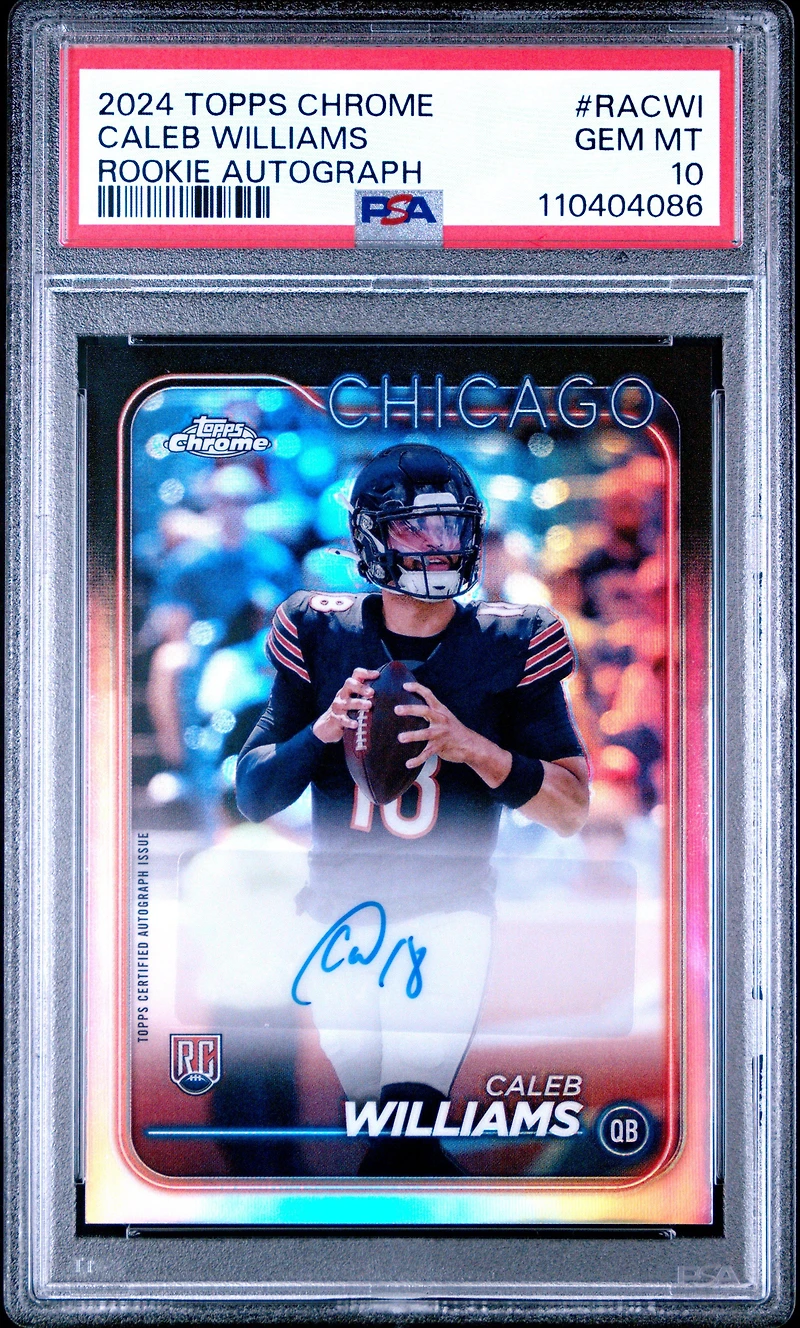 2024 Topps Chrome Rookie Autographs Variations Racwi Caleb Williams PSA 10