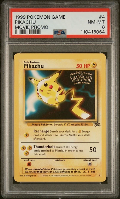 1999 Pokemon Game Movie 4 Pikachu Movie Promo PSA