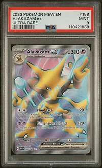 2023 Pokemon Mew En-151 188 Alakazam Ex Ultra Rare PSA 9