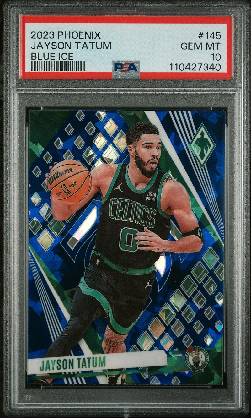 2023 Panini Phoenix 145 Jayson Tatum Blue Ice PSA 10