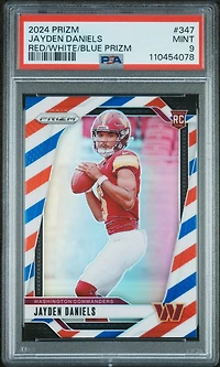 2024 Panini Prizm 347 Jayden Daniels Red/white/blue Prizm PSA