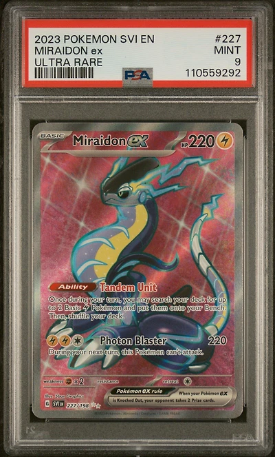 2023 Pokemon Svi En-scarlet & Violet 227 Miraidon Ex Ultra Rare PSA