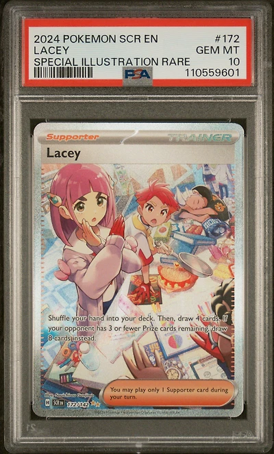 2024 Pokemon Scr En-stellar Crown 172 Lacey Special Illustration Rare PSA 10