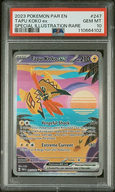 2023 Pokemon Par En-paradox Rift 247 Tapu Koko Ex Special Illustration Rare PSA