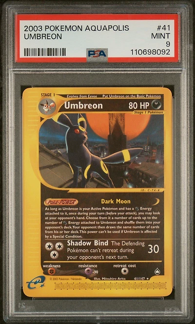 2003 Pokemon Aquapolis 41 Umbreon PSA