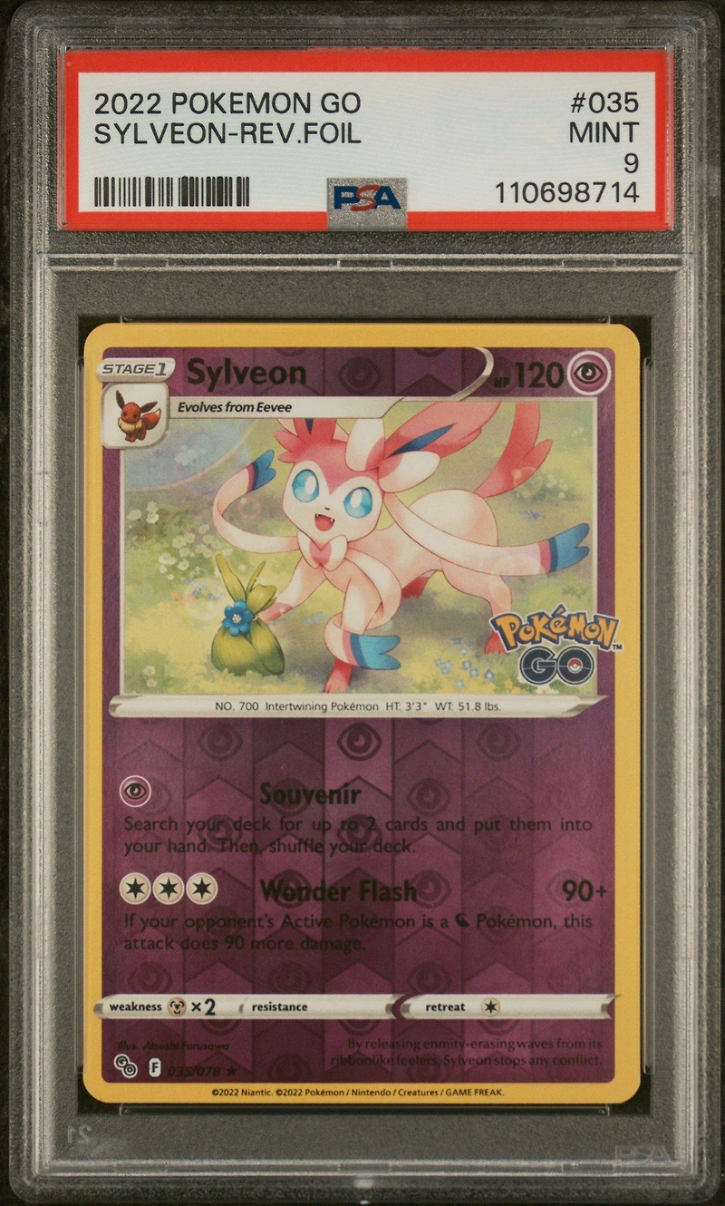 2022 Pokemon Go 035 Sylveon-reverse Foil PSA 9