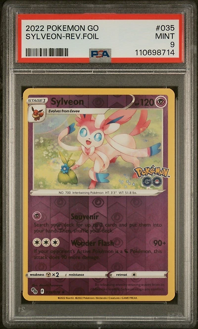 2022 Pokemon Go 035 Sylveon-reverse Foil PSA 9