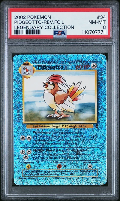 2002 Pokemon Legendary Collection 34 Pidgeotto-reverse Foil PSA 8