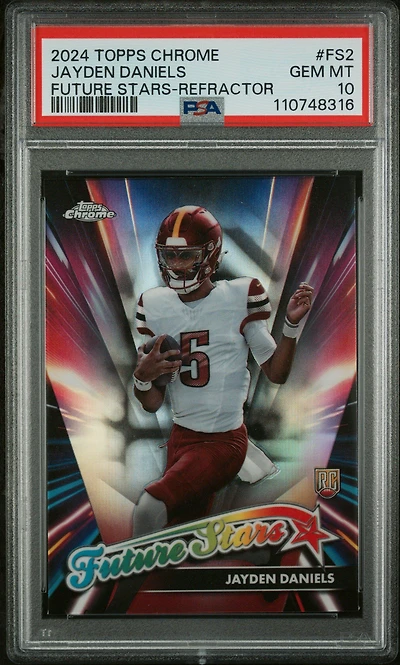 2024 Topps Chrome Future Stars Fs2 Jayden Daniels Refractor PSA 10