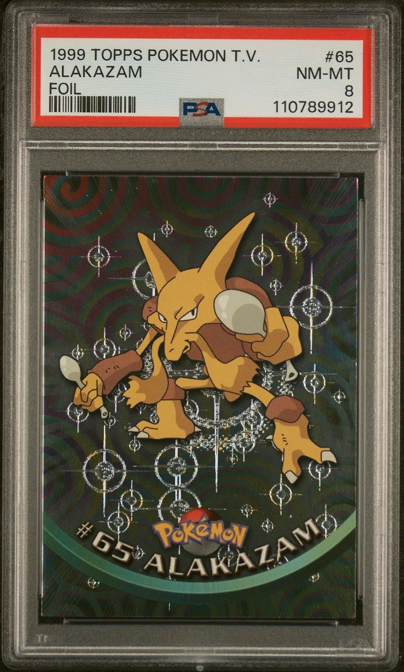 1999 Topps Pokemon Tv 65 Alakazam Foil PSA 8