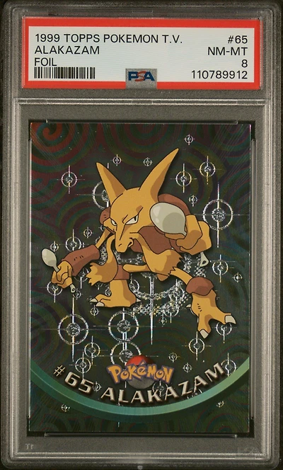 1999 Topps Pokemon Tv 65 Alakazam Foil PSA 8