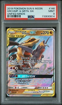 2019 Pokemon Sun & Moon Unified Minds 146 Garchomp & Giratina Gx PSA