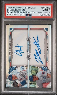 2024 Bowman Sterling Dual Refractor Autographs Drahs Cade Horton/matt Shaw PSA 9