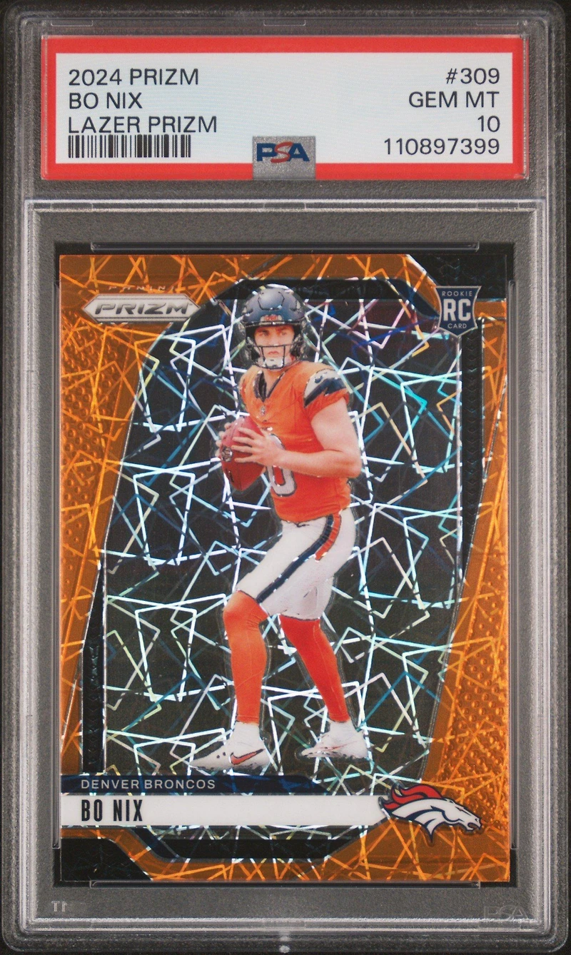 2024 Panini Prizm 309 Bo Nix Lazer Prizm PSA