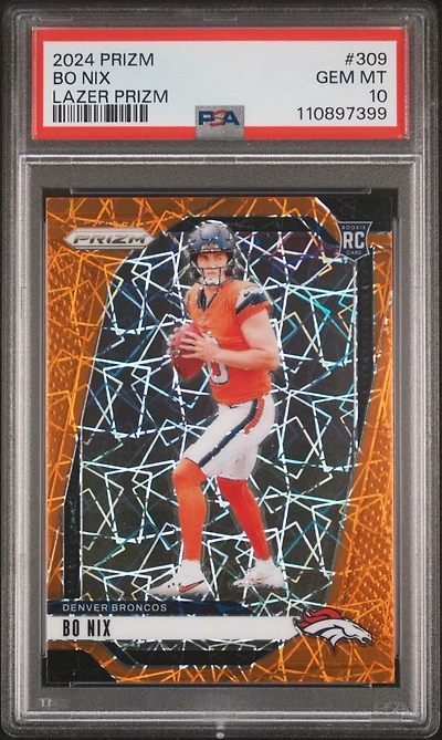 2024 Panini Prizm 309 Bo Nix Lazer Prizm PSA