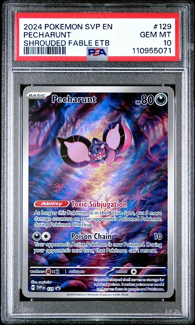 2024 Pokemon Svp En-sv Black Star Promo 129 Pecharunt Shrouded Fable Elite Trainer Box PSA