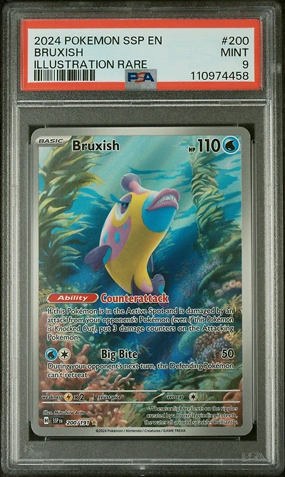 2024 Pokemon Ssp En-surging Sparks 200 Bruxish Illustration Rare PSA 9