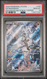 2025 Pokemon Jtg En-journey Together 167 N's Reshiram Enhanced Booster Box Topper PSA