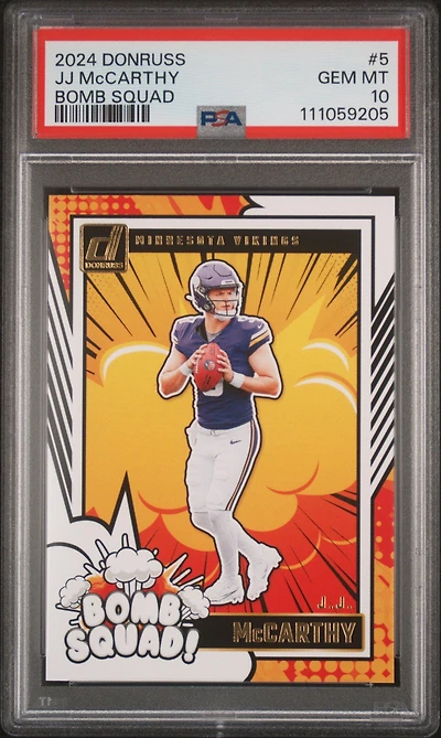 2024 Panini Donruss Bomb Squad 5 Jj Mccarthy PSA 10