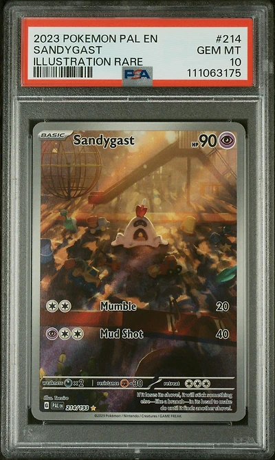 2023 Pokemon Pal En-paldea Evolved 214 Sandygast Illustration Rare PSA 10