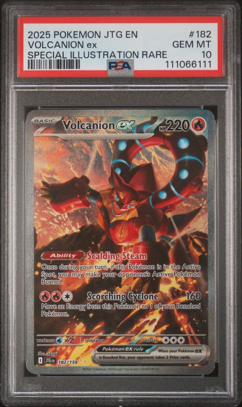 2025 Pokemon Jtg En-journey Together 182 Volcanion Ex Special Illustration Rare PSA