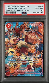 2025 One Piece Op10-royal Blood 002 Edward Newgate Special Alternate Art PSA 10