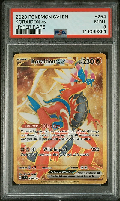 2023 Pokemon Svi En-scarlet & Violet 254 Koraidon Ex Hyper Rare PSA 9