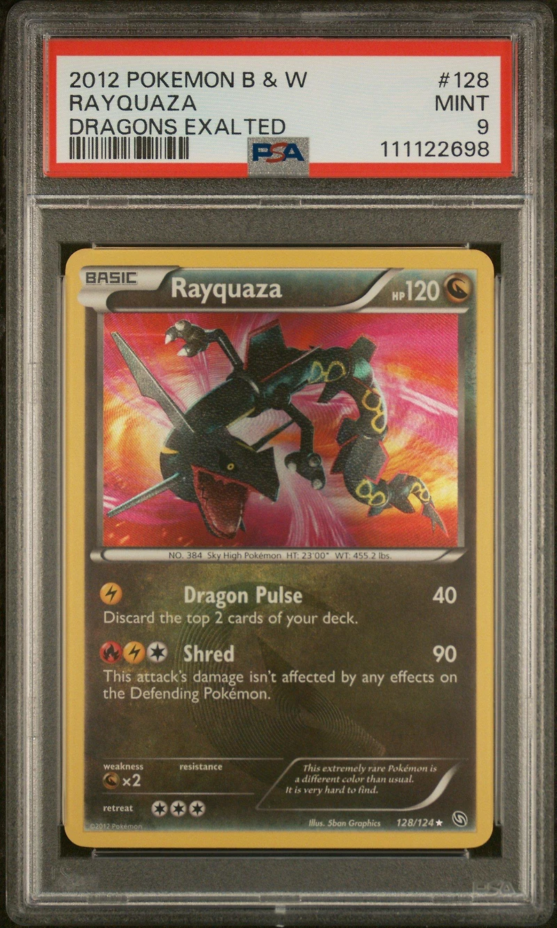 2012 Pokemon Black & White Dragons Exalted 128 Rayquaza PSA