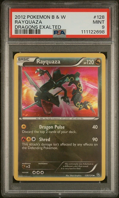 2012 Pokemon Black & White Dragons Exalted 128 Rayquaza PSA