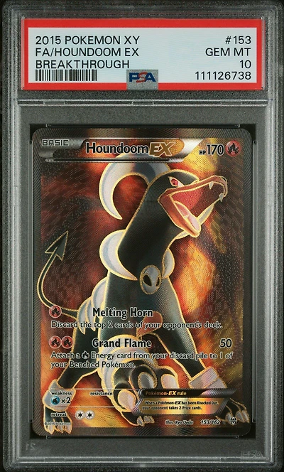 2015 Pokemon Xy Breakthrough Full Art/houndoom Ex PSA