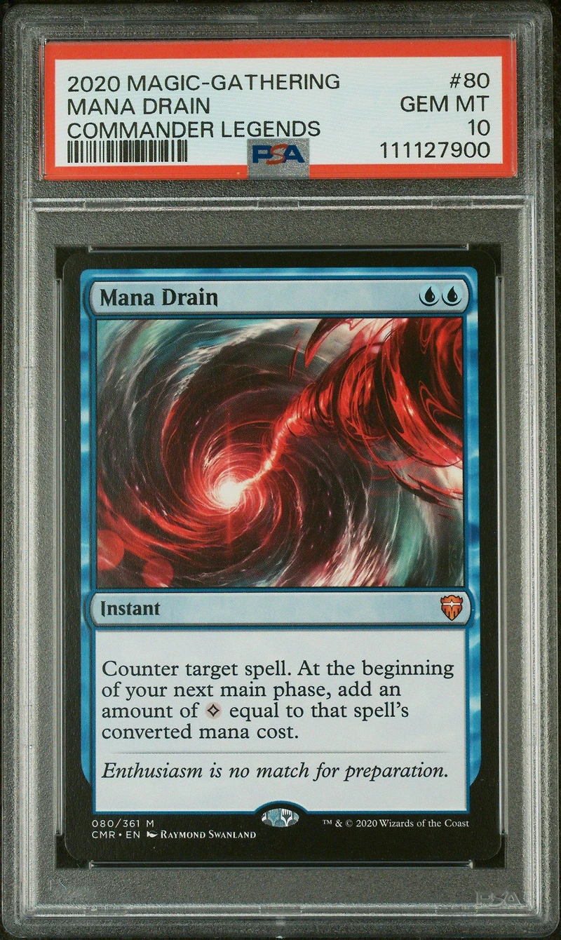 2020 Magic The Gathering Commander Legends 80 Mana Drain PSA 10