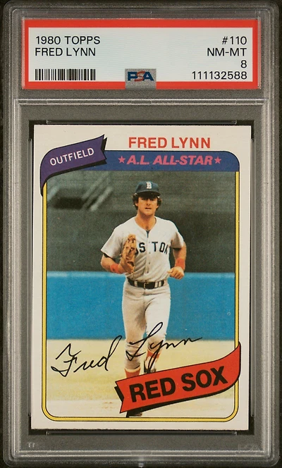 1980 Topps 110 Fred Lynn PSA 8